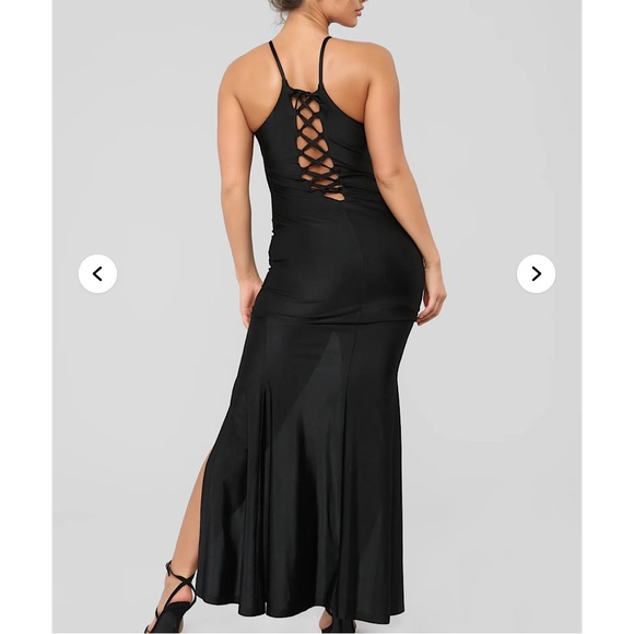 Azariah Lace Up Maxi Dress - Black - Picture 2 of 4
